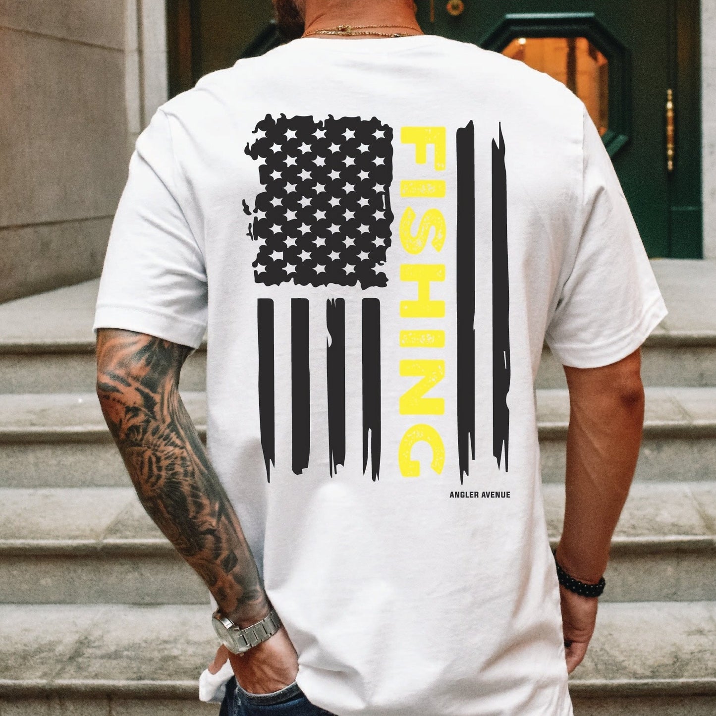 Fishing American Flag T-Shirt