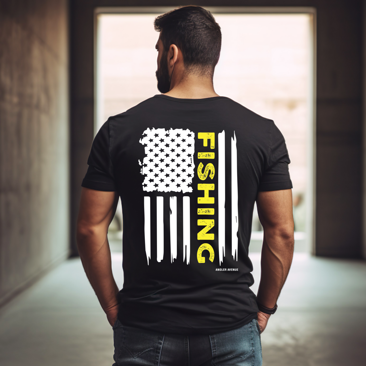 Fishing American Flag T-Shirt