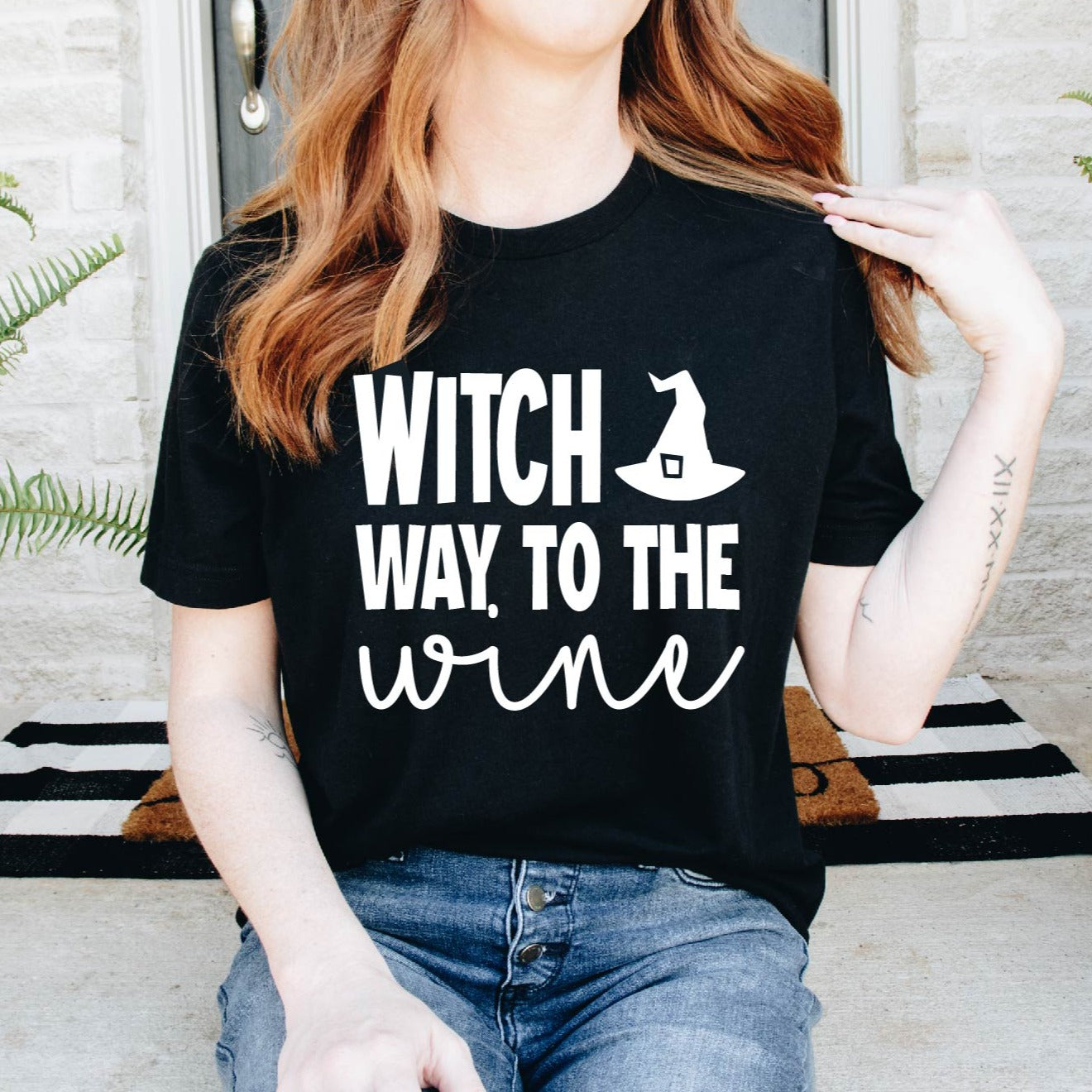 Halloween Witch Way To The Wine