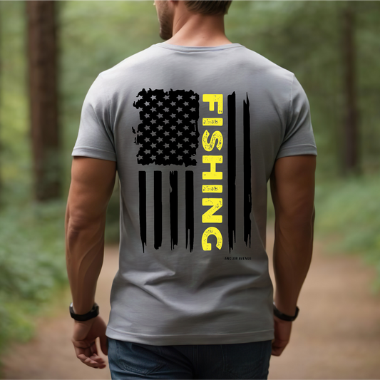 Fishing American Flag T-Shirt