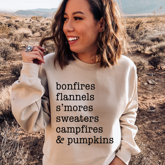 Bonfires Flannels Smores & Sweaters