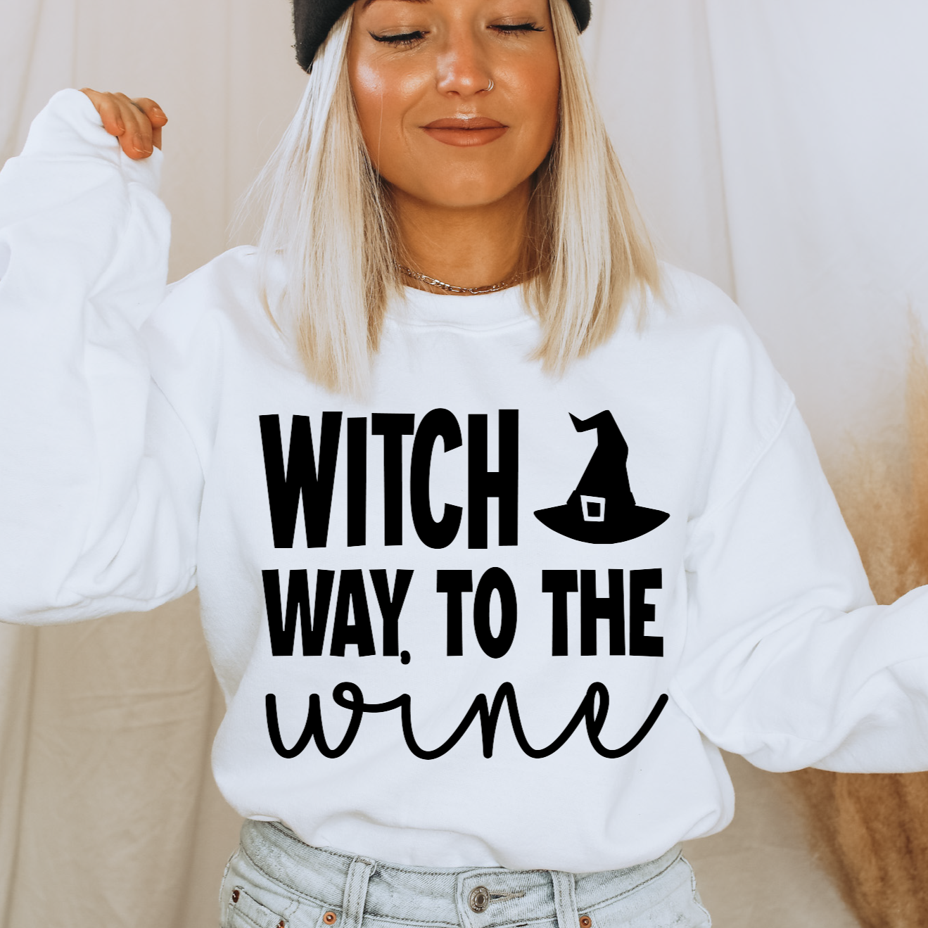 Halloween Witch Way To The Wine